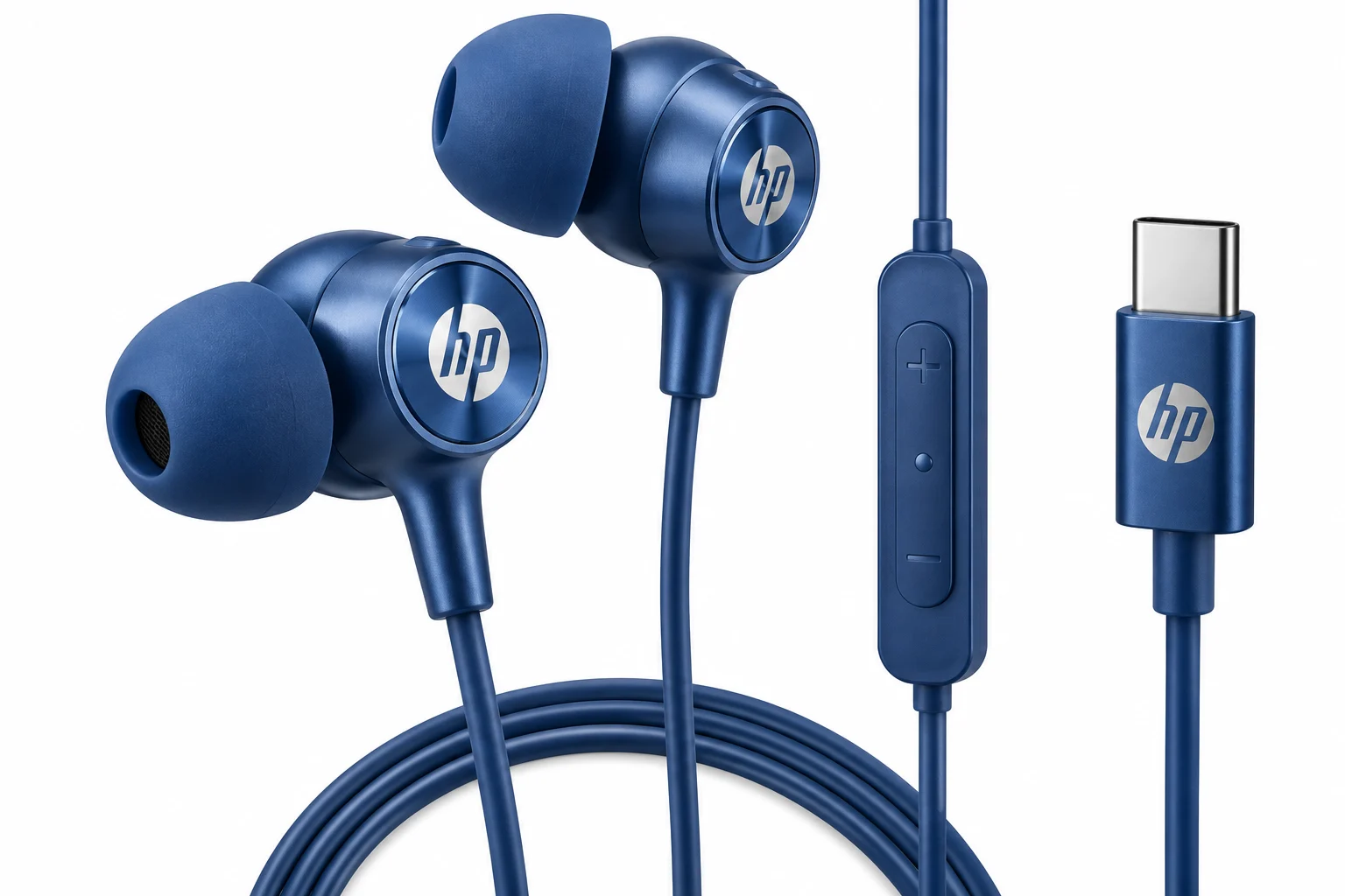 HP E160 Wired USB-C Earbuds Blue