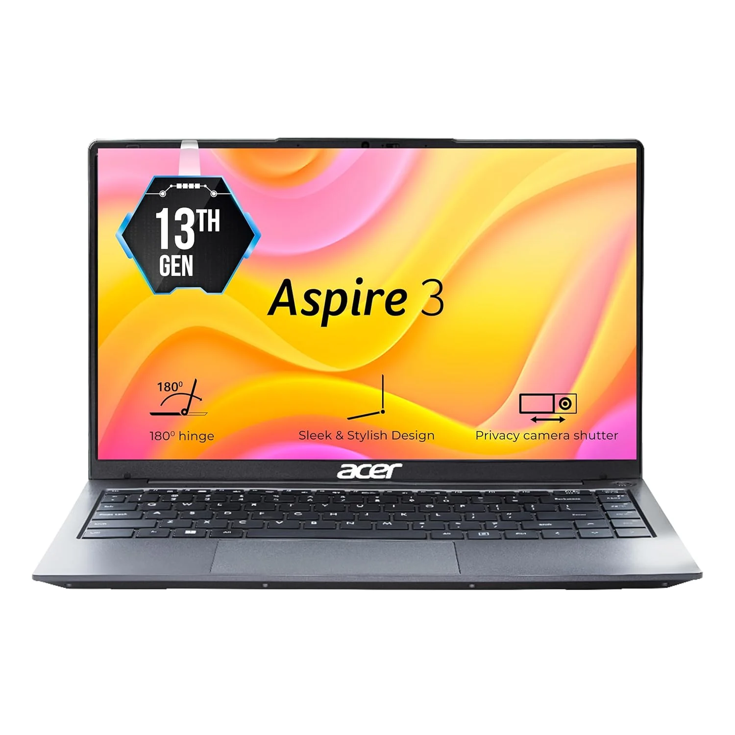 Acer Aspire 3, Intel Core i3-1315U processor, Windows 11 Home, 8 GB RAM, 512 GB SSD, 14.0" (35.56 cm) display, Steel Gray, A324-53, 1.45 kg Thin and Light Laptop