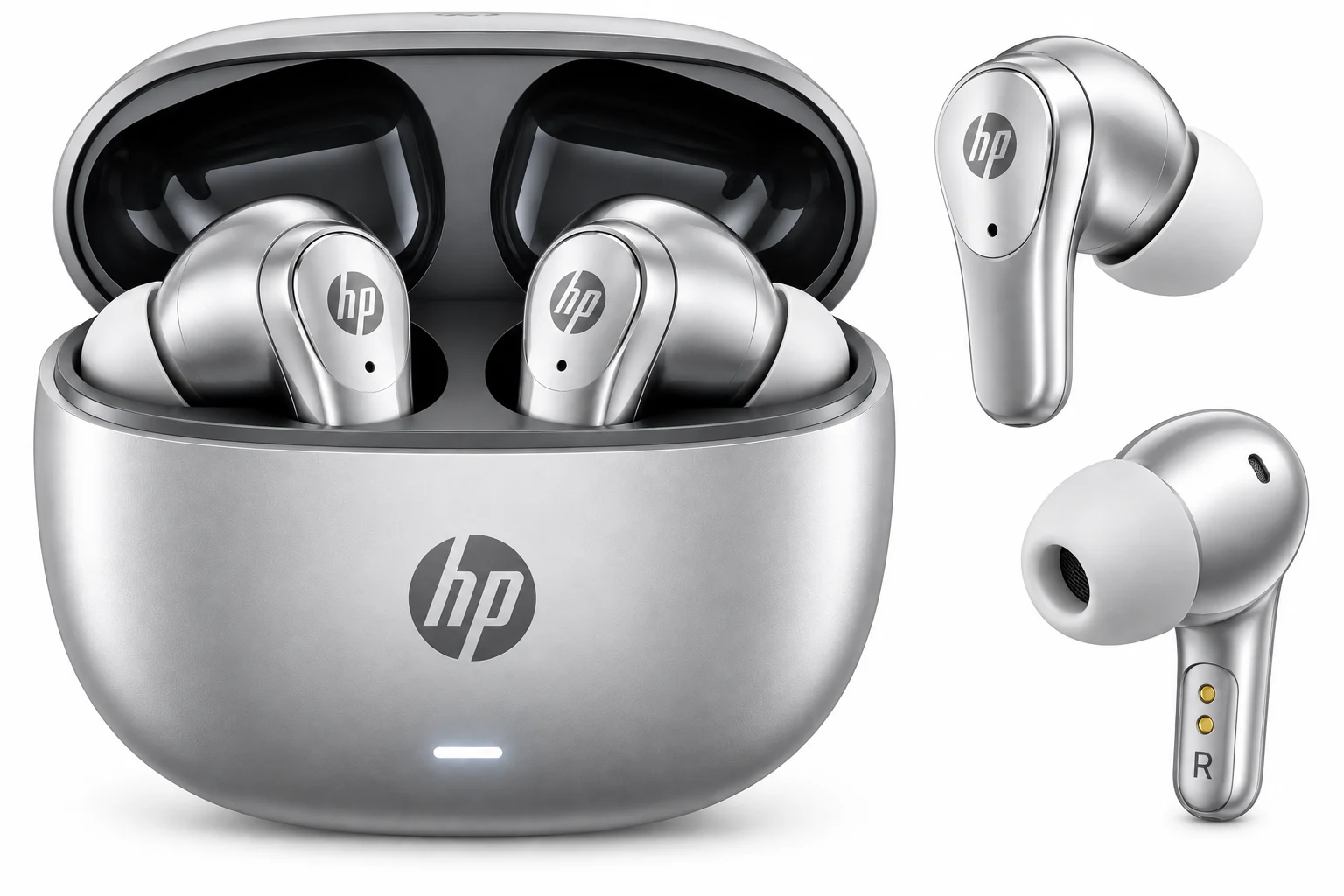 HP H160 Wireless Earbuds Silver
