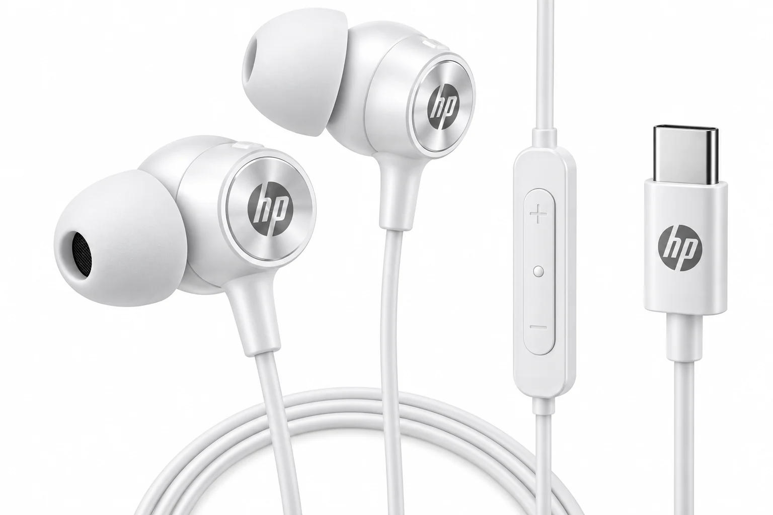 HP E160 Wired USB-C Earbuds White