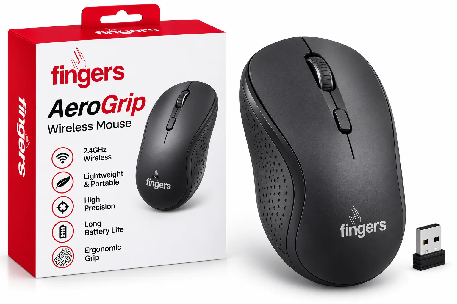 FINGERS AEROGRIP WIRELESS MOUSE