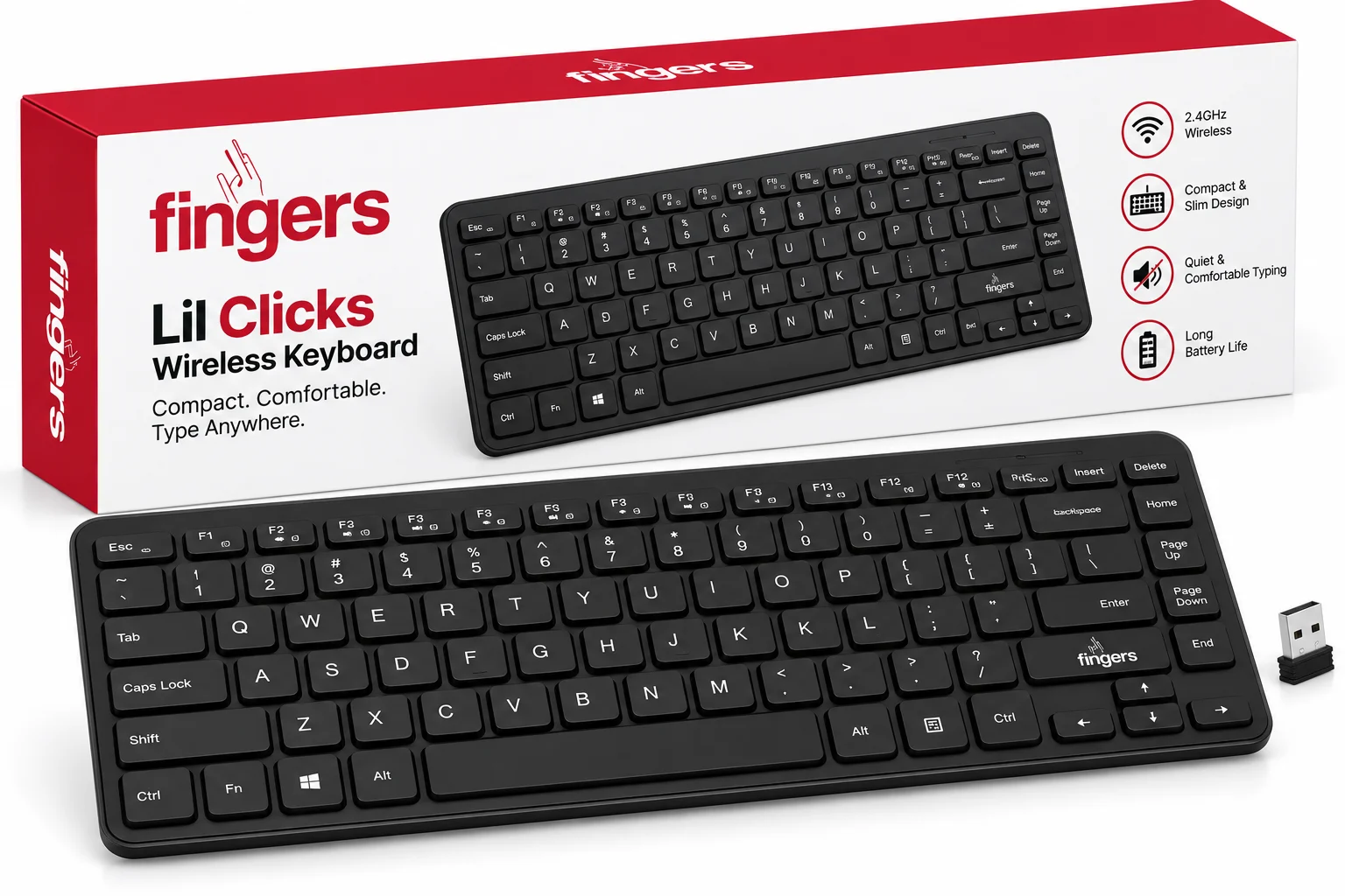 FINGERS LIL CLICKS WIRELESS KEYBOARD