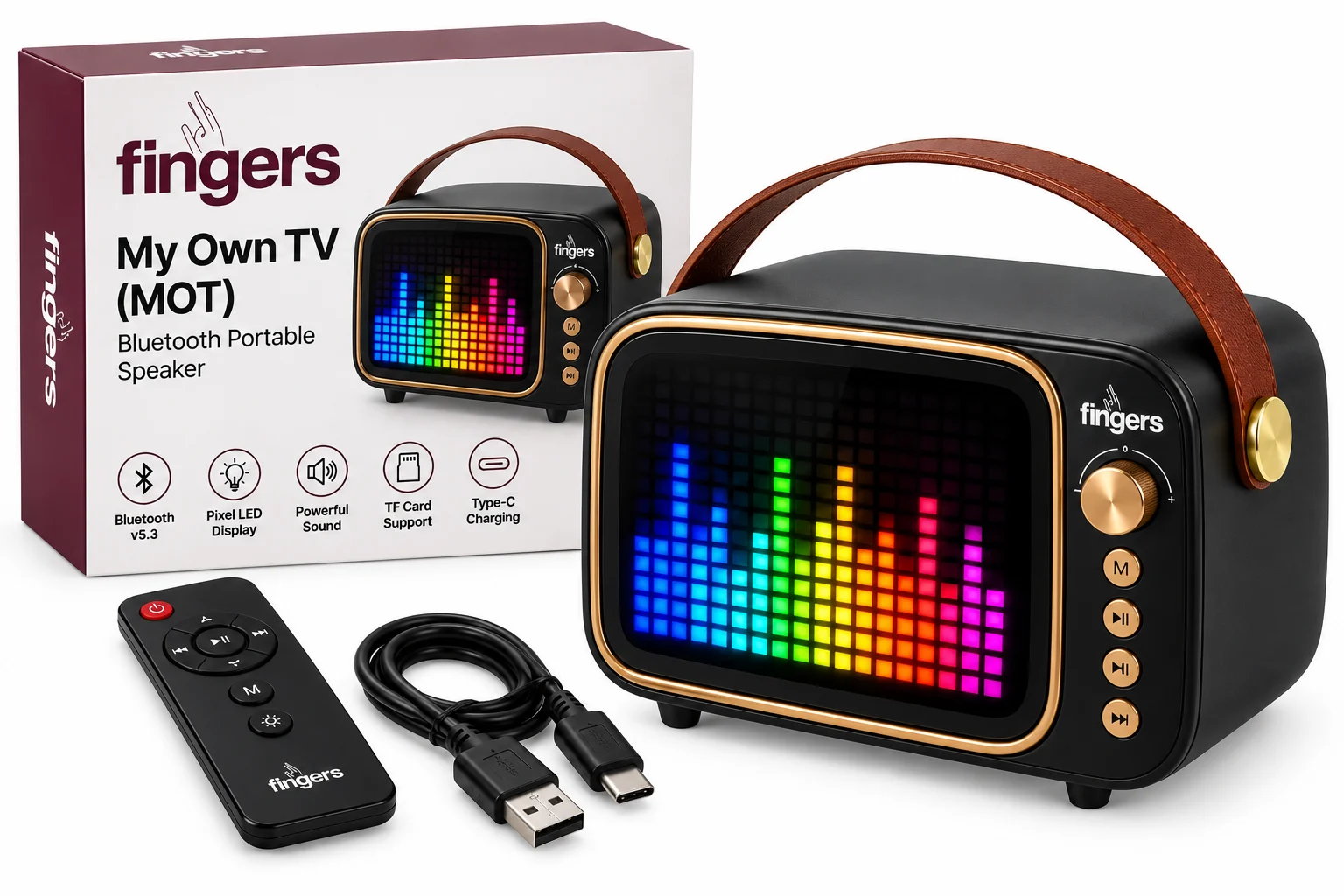 BT PORTABLE SPEAKER-FINGERS MY-OWN-TV-(MOT)
