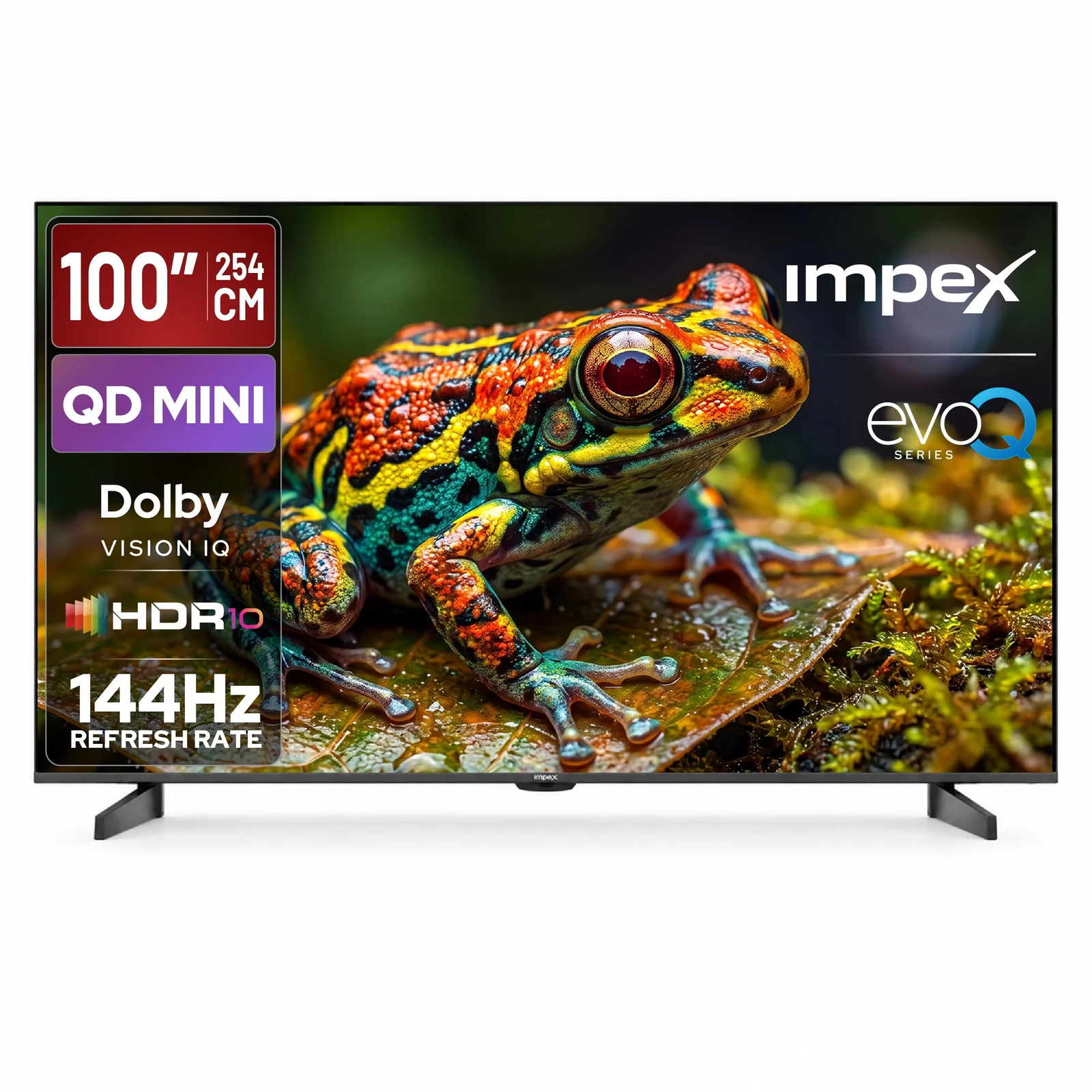 Impex evoQ 254 cm (100 inch) 4K Ultra HD QD-Mini LED Google TV 100S4MLC3 | 144Hz, Dolby Vision IQ, Dolby Atmos 24W | 4 Year Warranty