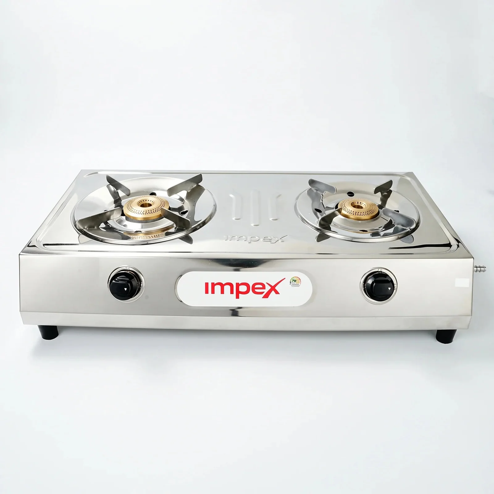 Impex EFFICIO 2B LERC Stainless Steel 2 Burner Gas Stove | 74% Thermal Efficiency | High-Grade SS Body | 5-Year Warranty