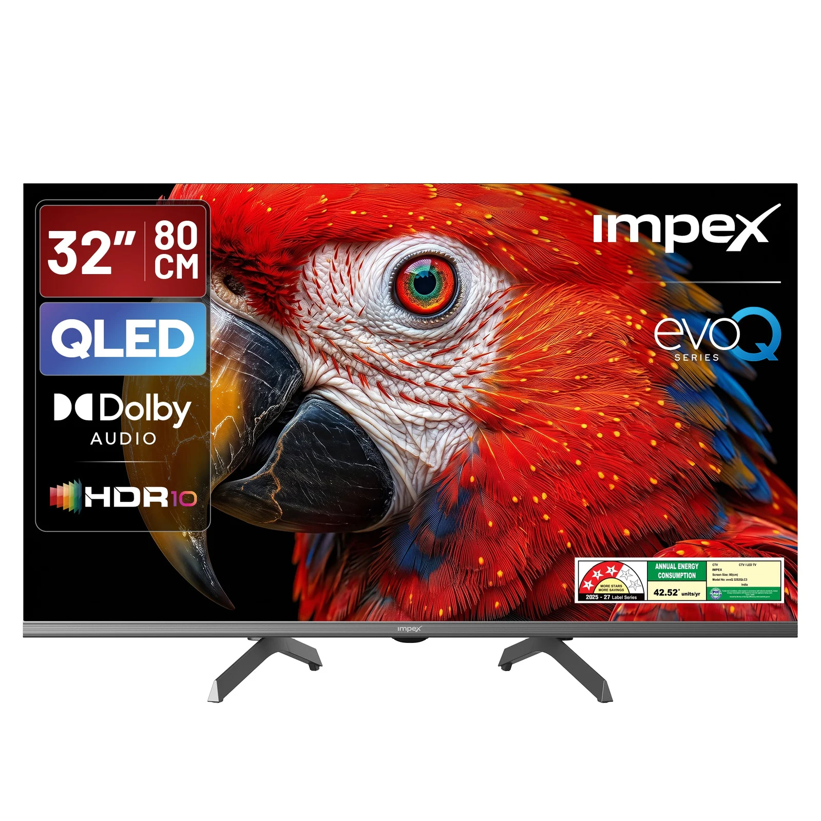 Impex evoQ 80 cm (32 inch) HD Ready QLED Google TV 32S2QLC3 | 24W Powerful Speakers, HDR10, Voice Remote, Bluetooth 5.1 | 4 Year Warranty