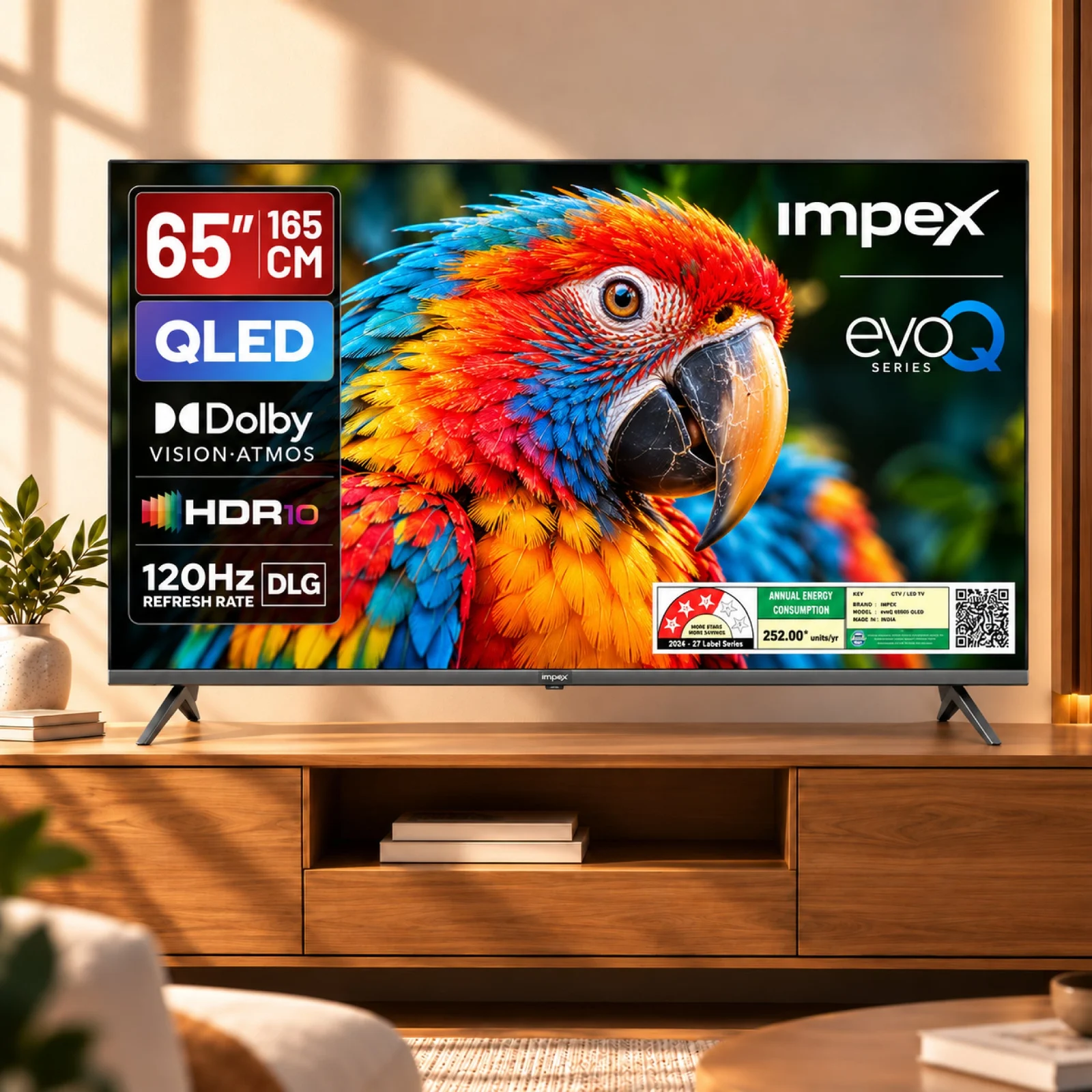 Impex QLED TV (evoQ 65S4QLC3) 65" 4K UHD QLED GOOGLE TV | 4 YEAR WARRANTY | VOICE REMOTE | DOLBY VISION.ATMOS