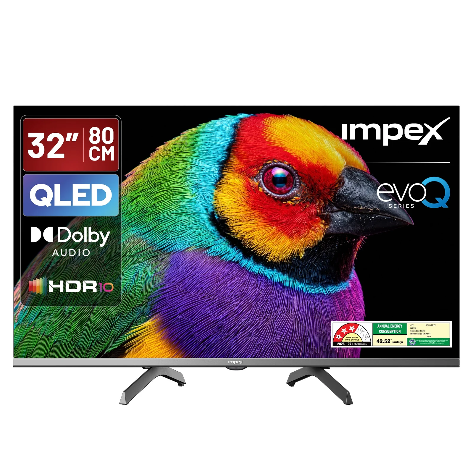 Impex evoQ 80 cm (32 inch) Full HD QLED Google TV 32S3QLC3 | Dolby Audio 24W, HDR10, Dual-Band Wi-Fi, Voice Remote | 4 Year Warranty