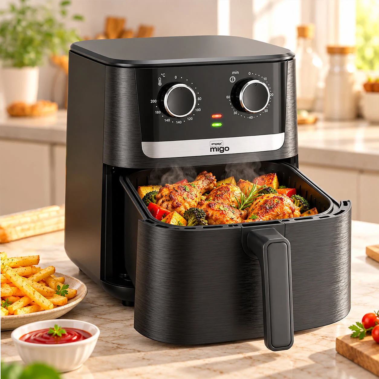 Impex MIGO Nutrifry Plus 6.5 Litre Air Fryer |1650W |Oil Free Cooking| 2 Year Warranty