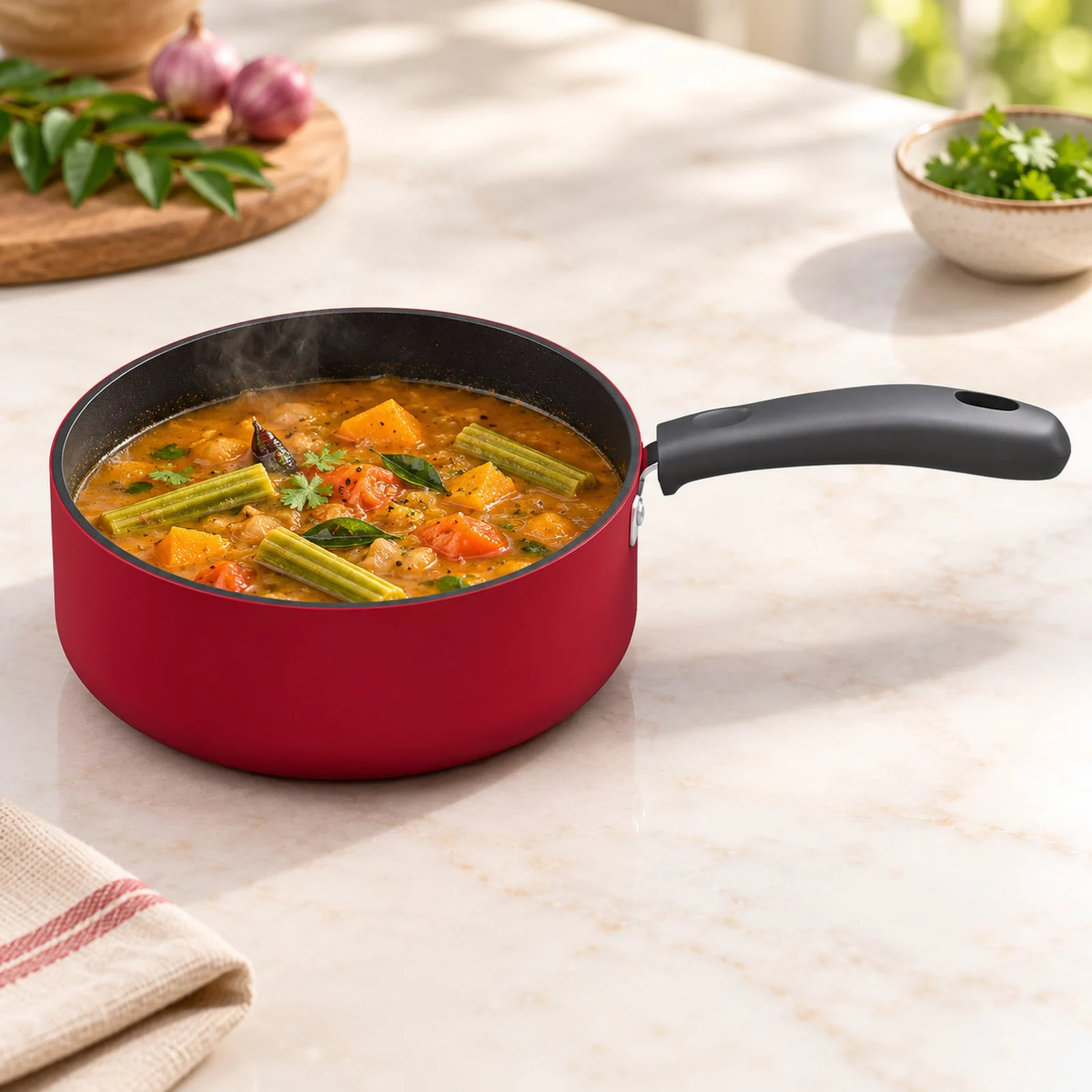 Impex IMP-1875 Premium Nonstick Aluminium Milk Pan | 1.5L | 3-Layer Nonstick Coating | Induction Base | Heatproof Bakelite Handle | Quick & Even Heating | 1 Year Warranty