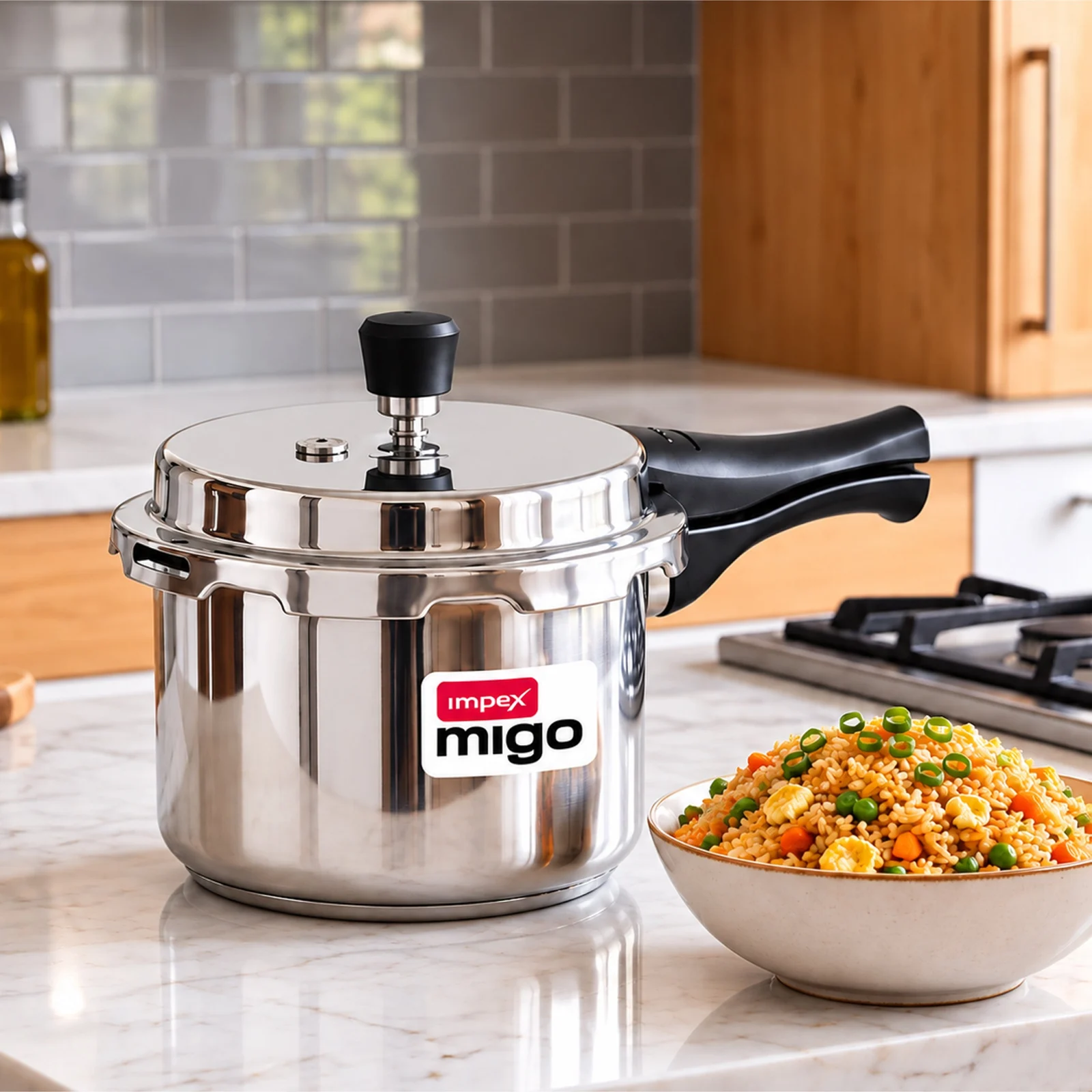 Impex MIGO IFC 3 Stainless Steel Pressure Cooker | Induction Base | Sandwich Bottom | Outer Lid | Gas & Induction Compatible | 5-Year Warranty
