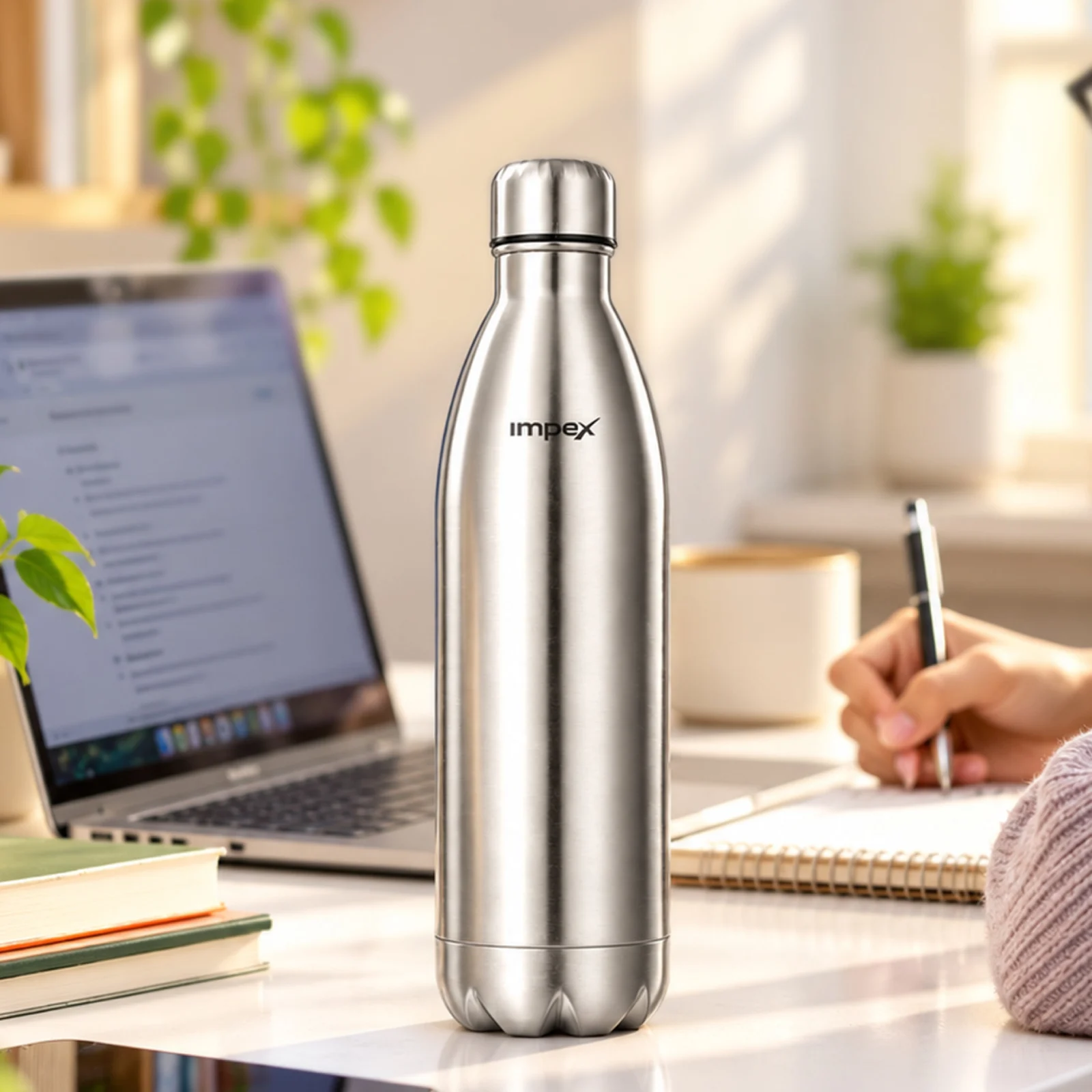 Impex Aqua Flask 500 Vacuum Insulated Stainless Steel Flask | 500ml | Hot & Cold | Double Wall | Slim Neck