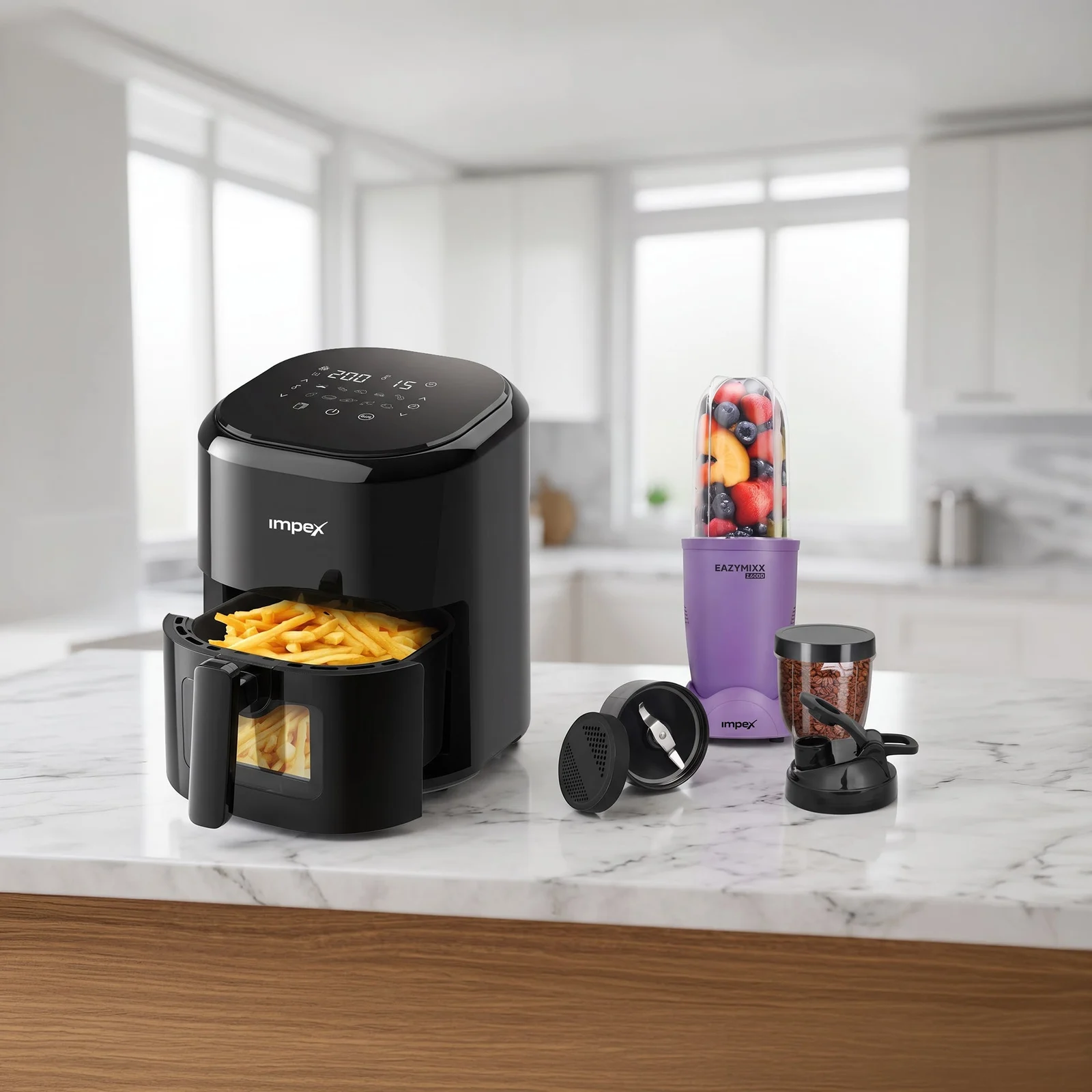 Impex Healthy Combo - 4.5L Airfryer + Blender With 2 jars