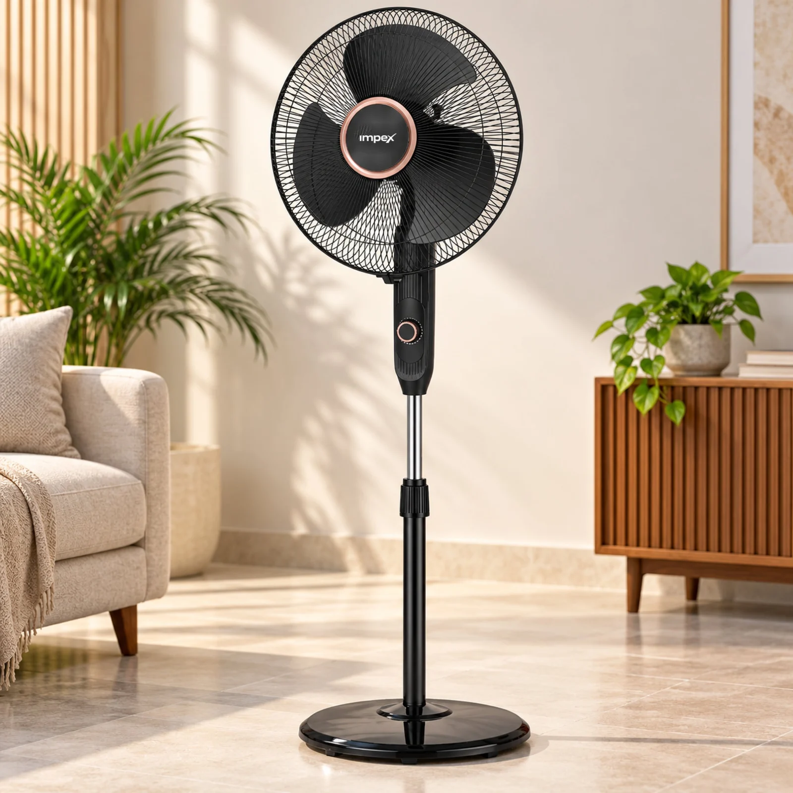 Impex eN Booster PF HS BLDC Pedestal Fan | High Speed 400mm | 3 Year Warranty