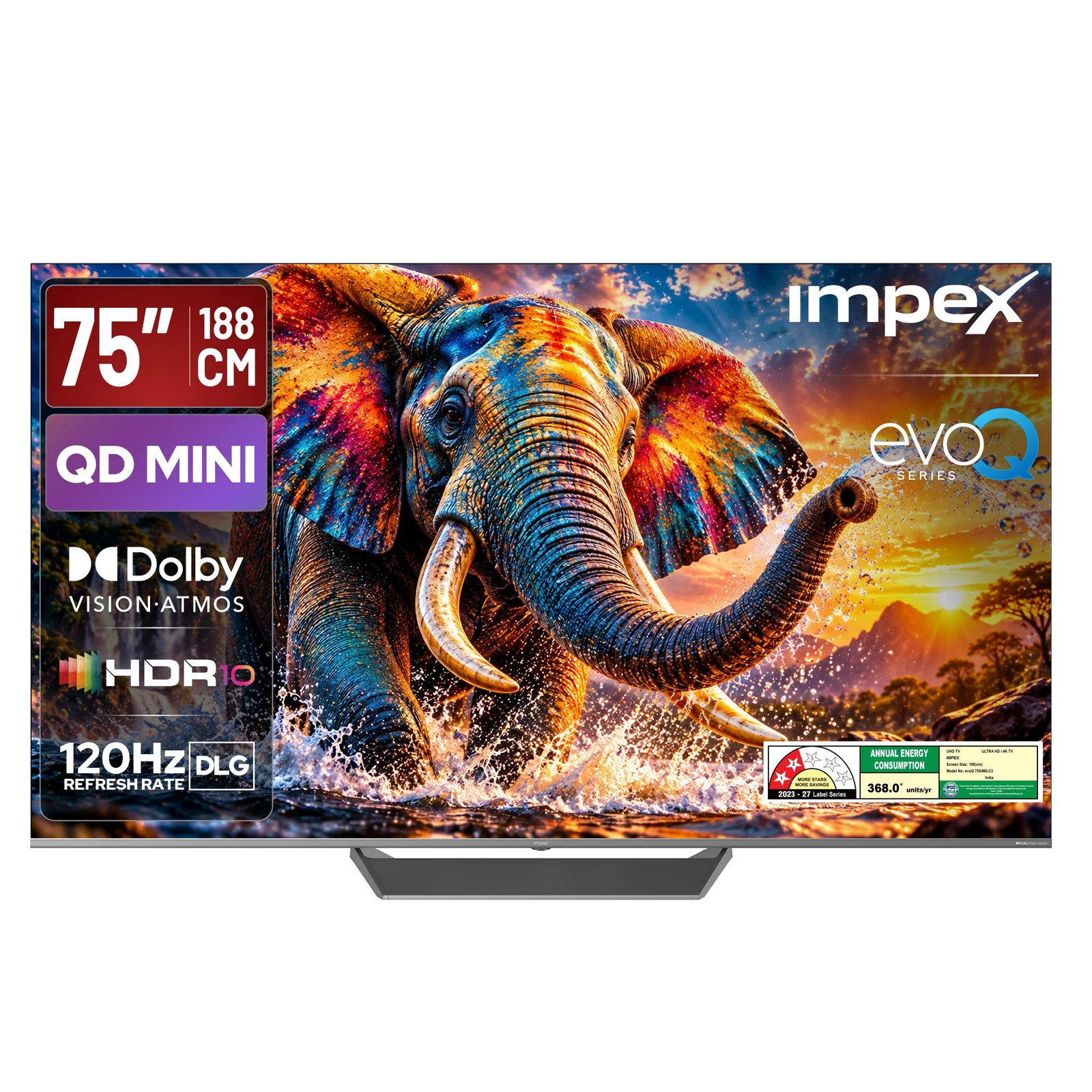 Impex evoQ 189 cm (75 inch) 4K Ultra HD QD-Mini LED Google TV 75S4MLC3 | Dolby Vision, Dolby Atmos 24W, Local Dimming | 4 Year Warranty