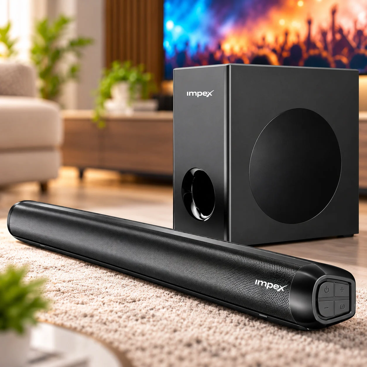 Impex Thunder Beat 3308 Soundbar | 140W Soundbar with Subwoofer | Bluetooth 5.3 | HDMI ARC | Optical | USB | Wall Mountable
