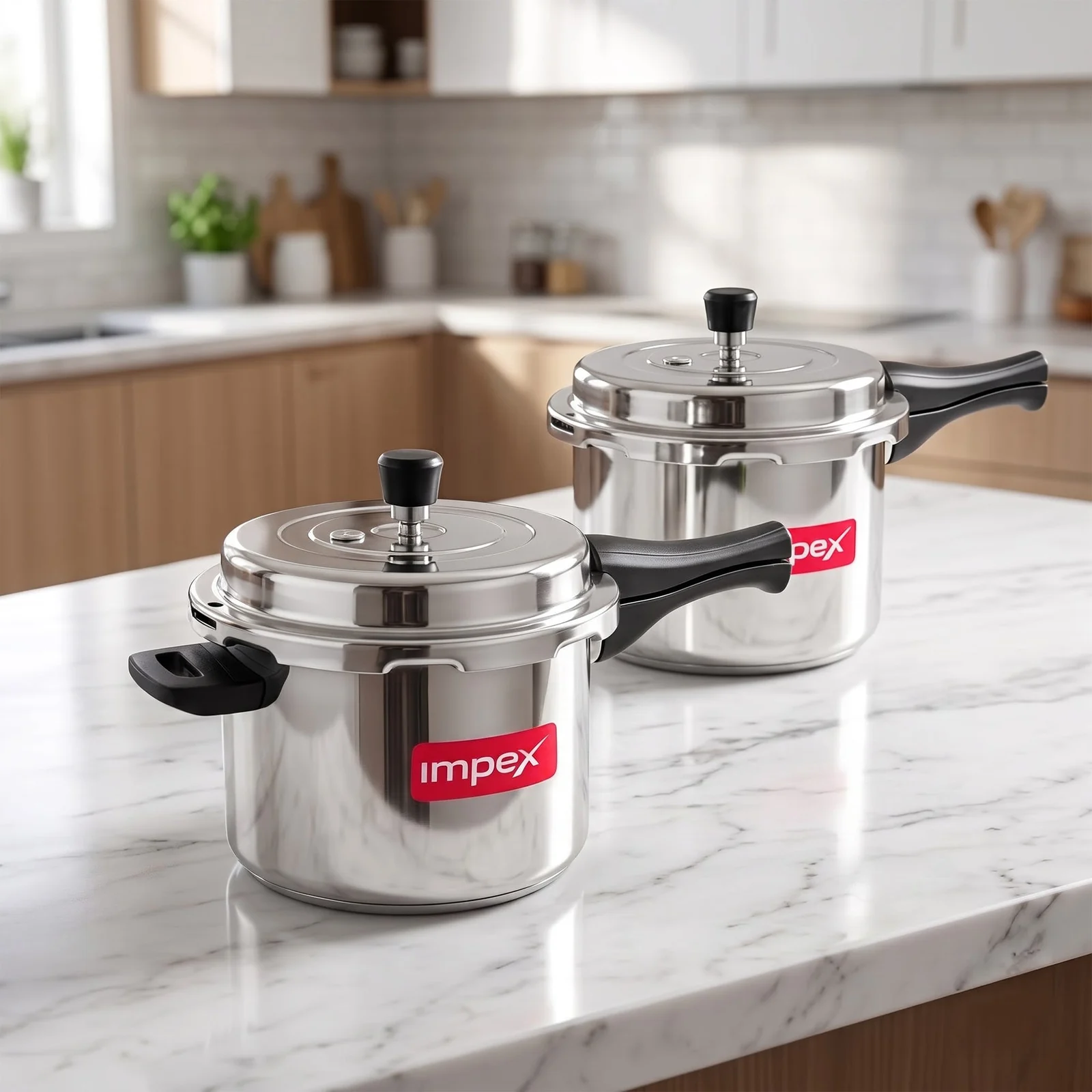 Impex Pressure Cooker Combo - 3L & 5 L Stainless Steel Pressure Cooker