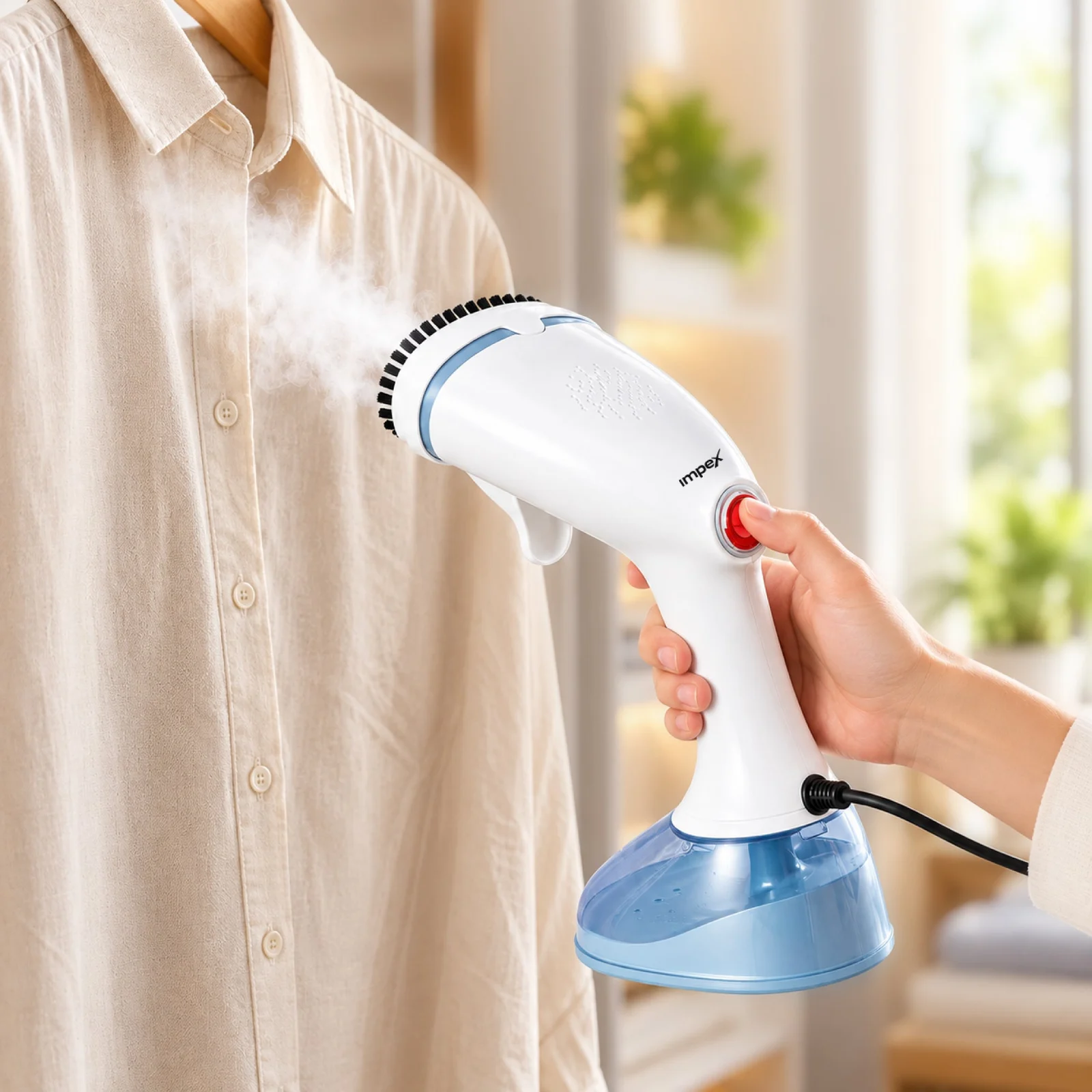Impex TURBO STEAM PRO 380 ml Garment Steamer | Durable ABS Body | 2-Year Warranty