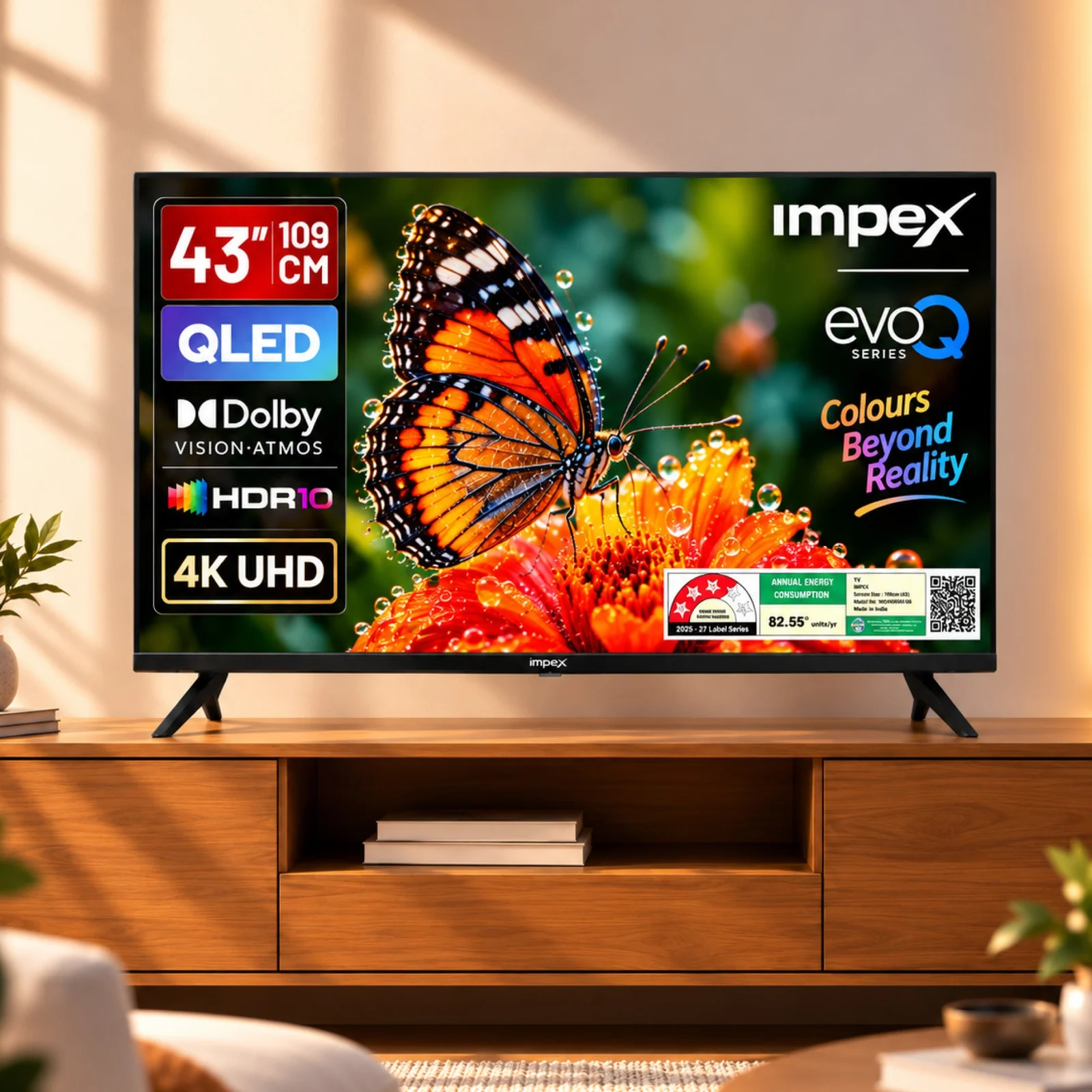 Impex QLED TV (WIOS 43A4QSK1) 43"4K UHD QLED TV | 3 YEAR WARRANTY | WHALE TV | VOICE REMOTE