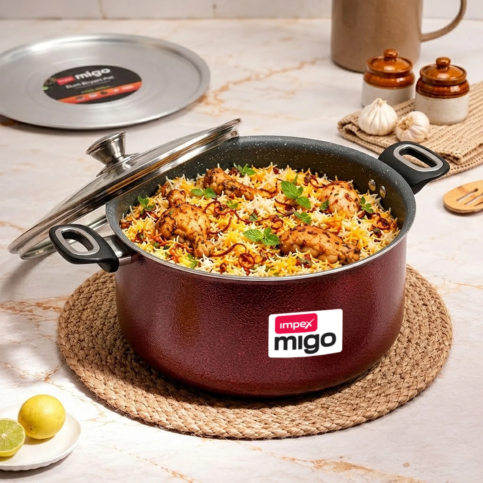 Impex MIGO 8 Litre Non Stick Biryani Pot | Granite Coating | Induction & Gas Compatible