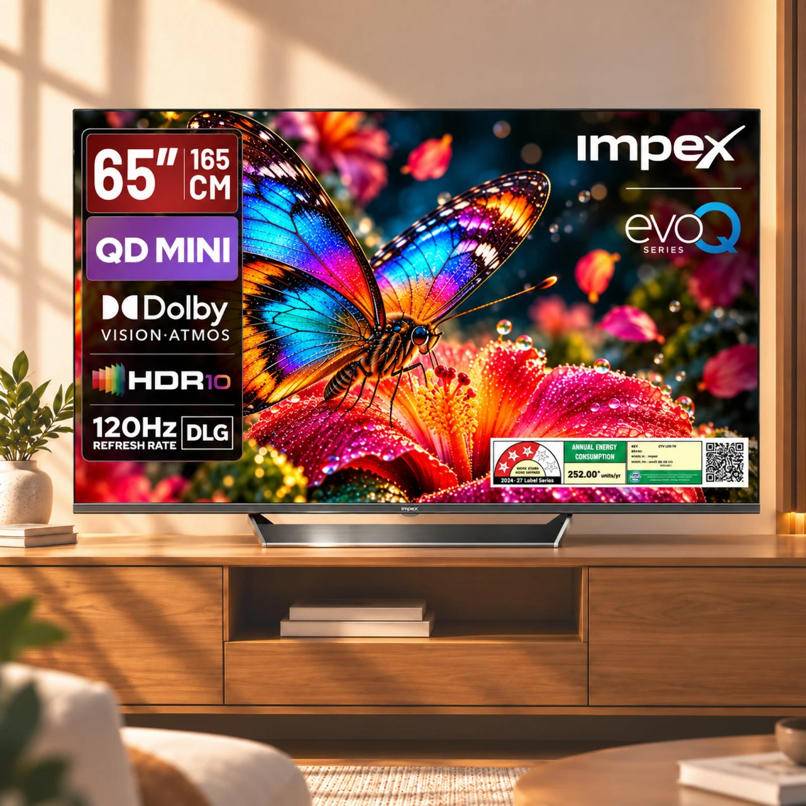 Impex QD-MINI LED TV (evoQ 65S4MLC3) 65" 4K UHD QD-Mini LED GOOGLE TV | 4 YEAR WARRANTY | VOICE REMOTE | DOLBY VISION.ATMOS