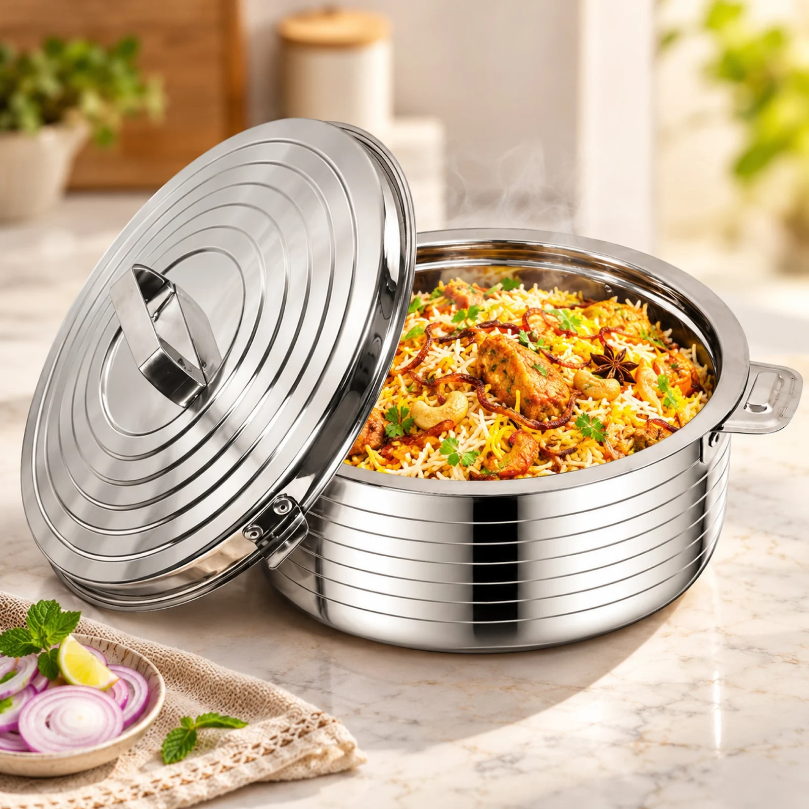 Impex Cassy 3500 Stainless Steel Hotpot | 3.5L Insulated Casserole | Dishwasher Safe | Food Warmer