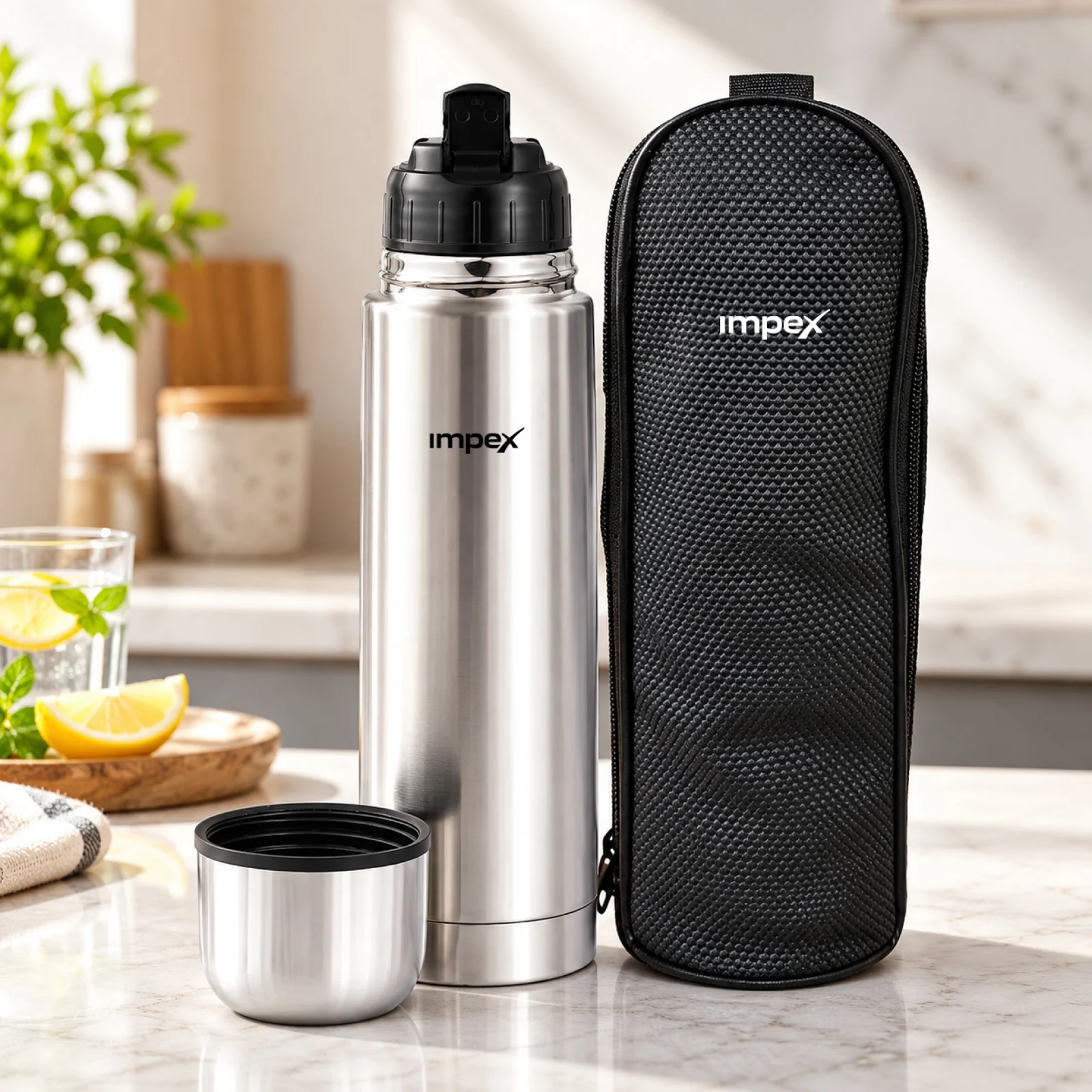 Impex IFK 500F Thermosteel Flask 500 ml | Double Walled | Hot & Cold Compatible with Flip Lid | 1-Year Warranty