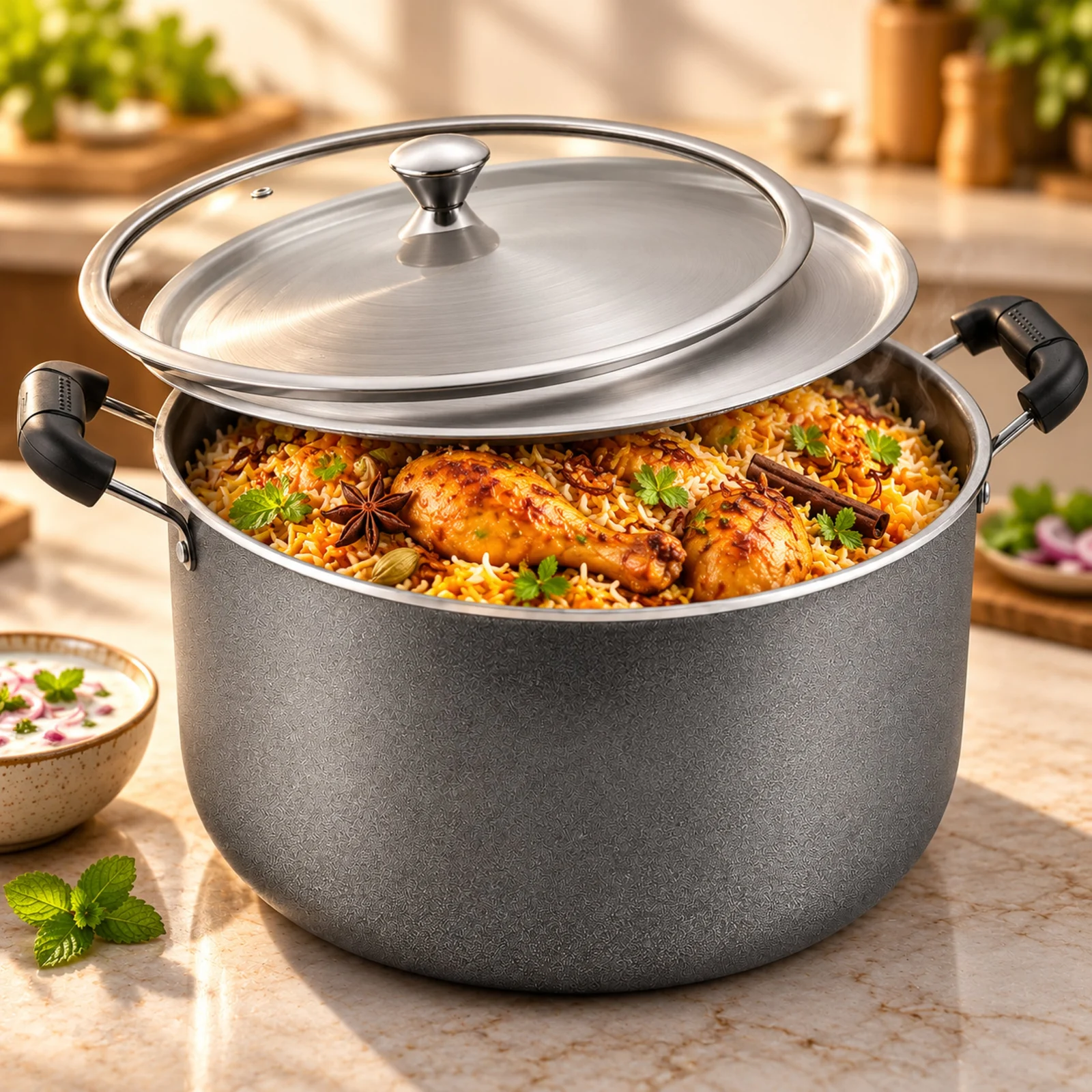 Impex HV Royal Series RDBP14-HV Dum Biryani Pot | 14 Litre | 5-Layer Granite Coating | Induction Compatible | 1 Year Warranty