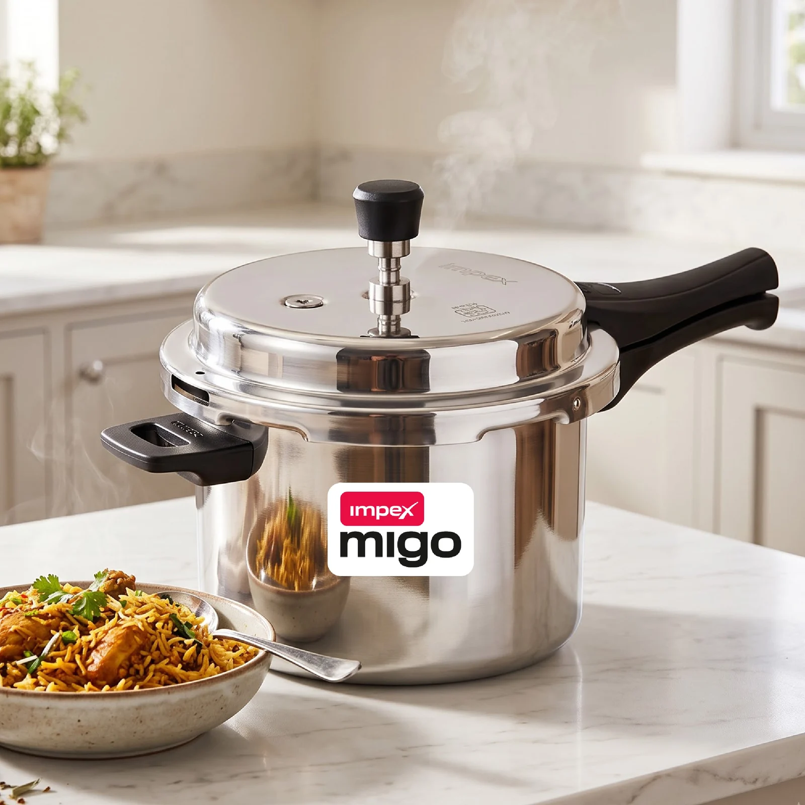 Impex MIGO TPC 3N Serene 3 Litre Triply Pressure Cooker | Induction Bottom | Durable Stainless Steel Body