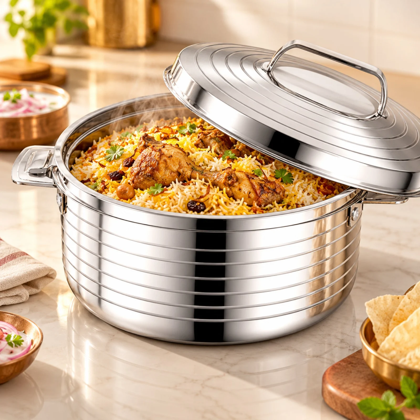 Impex Cassy 5000 Stainless Steel Hotpot | 5L Insulated Casserole | Dishwasher Safe | Food Warmer