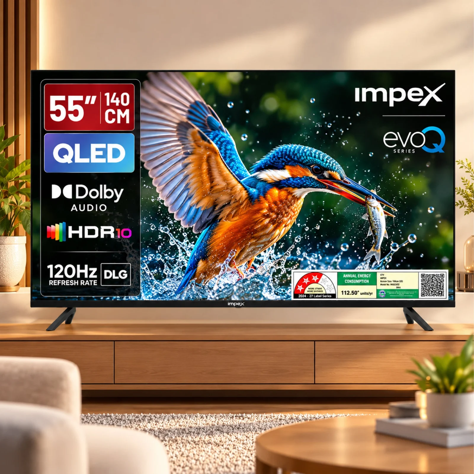 Impex QLED TV (evoQ 55S4QLF3) 55" 4K UHD QLED GOOGLE TV | 4 YEAR WARRANTY | VOICE REMOTE | DOLBY AUDIO