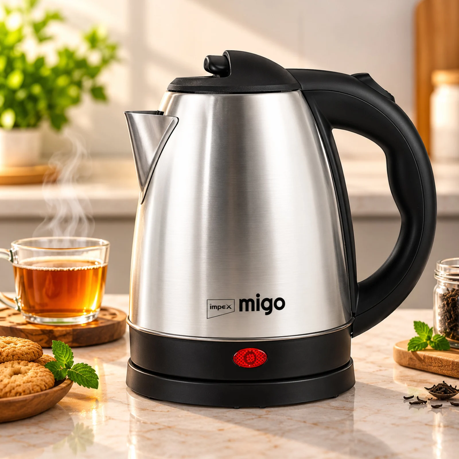 Impex MIGO INFERNO 1.8L Electric Kettle | 1500W | Cordless | Stainless Steel | Auto Shut-Off | 1 Year Warranty
