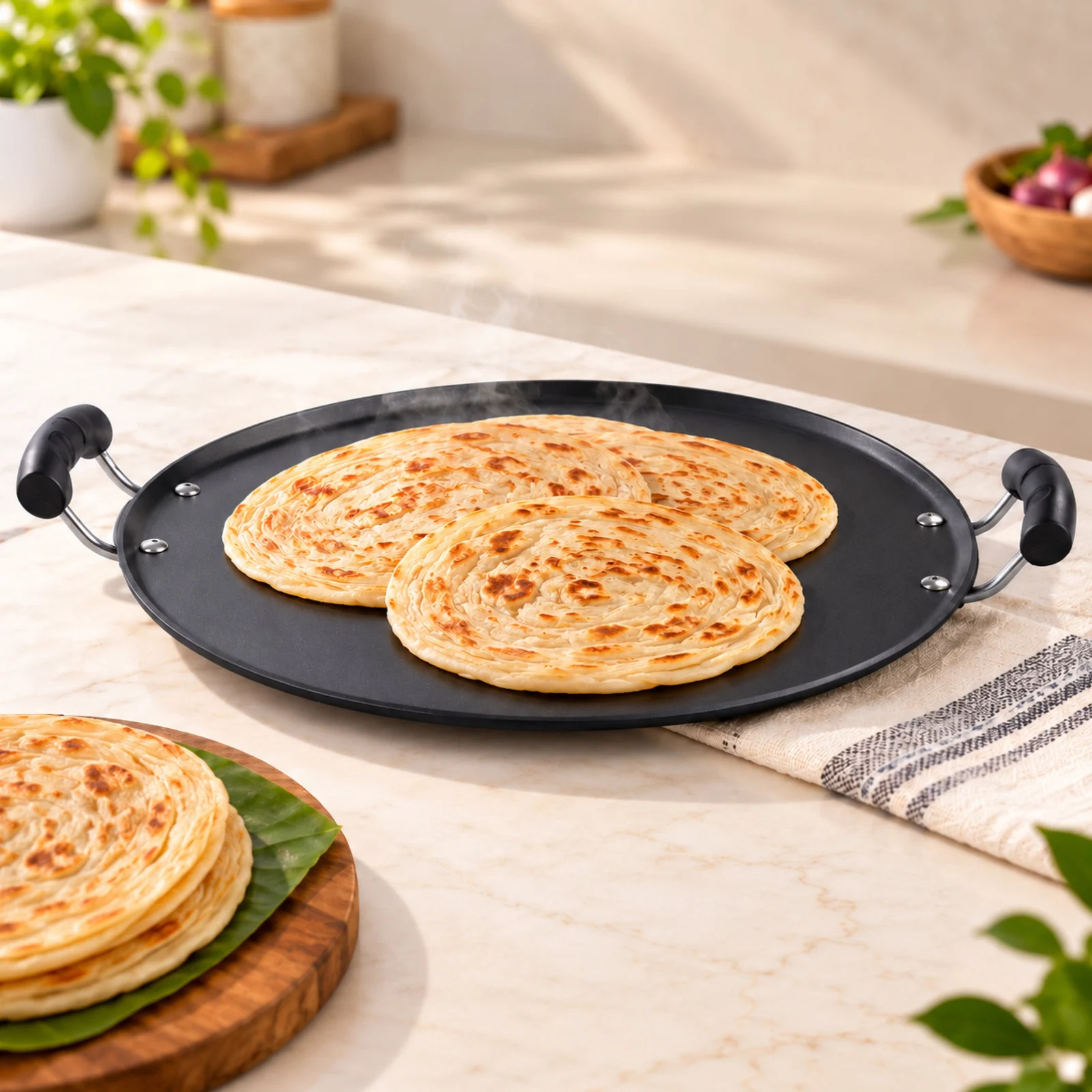 Impex IPT 36 HV Nonstick Pathiri Tawa | Aluminium Body | 3 Layer Nonstick Coating | Resilient Thickness | Induction Base