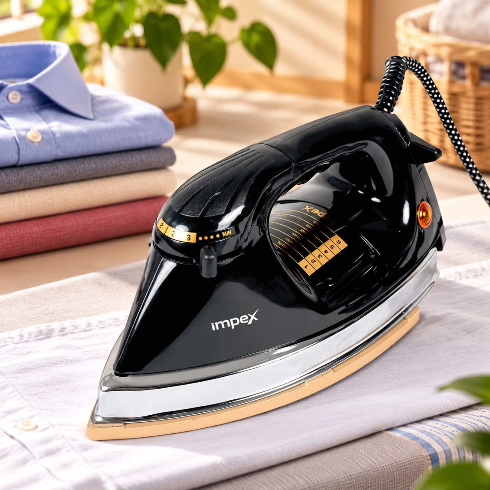 Impex Heavyweight Electric Iron Box Big B | 1000W Heating | Non-stick Teflon Coated Soleplate | 2 Year Warranty