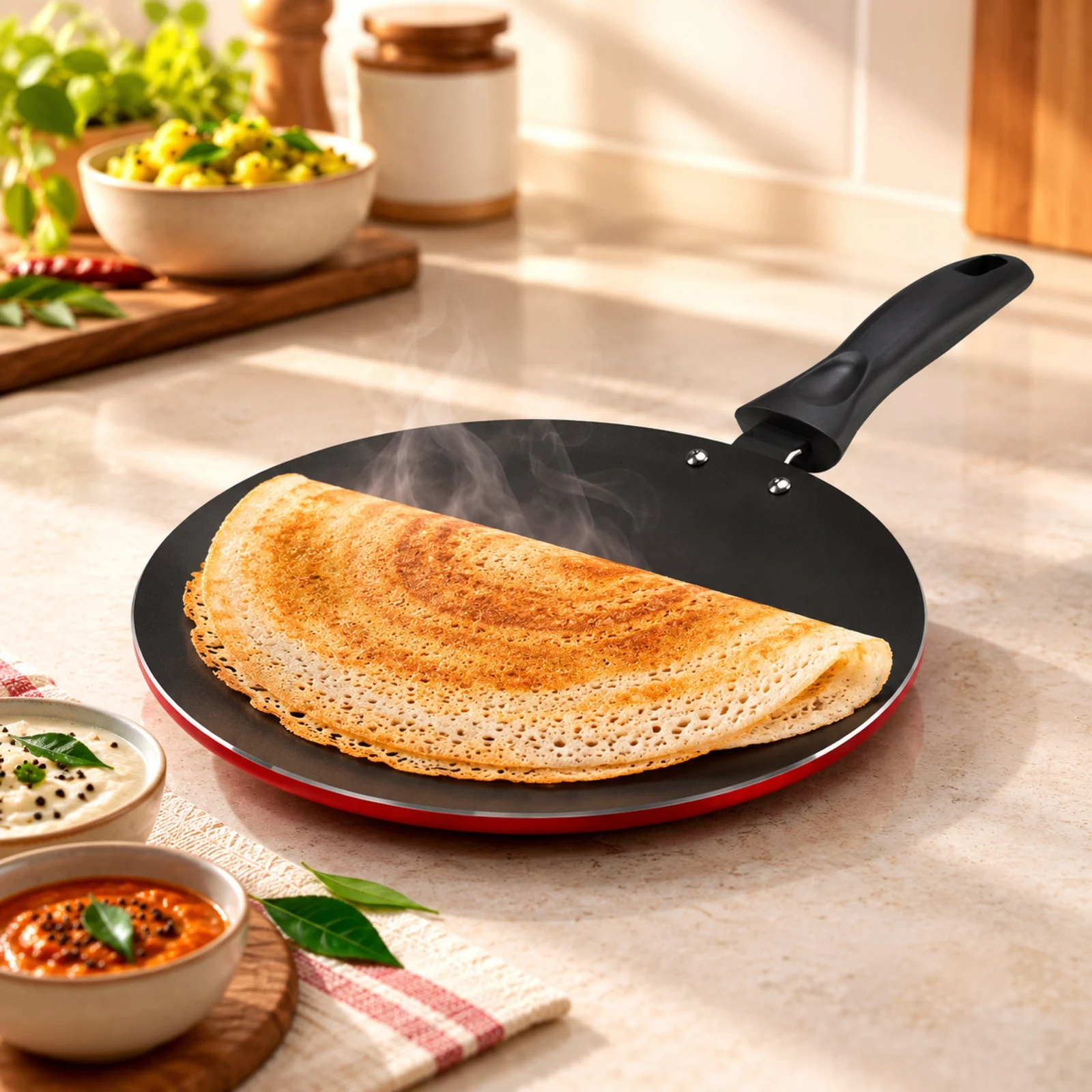 Impex ICTP-28 Nonstick Aluminium Tawa Pan | 1L | High-Grade Nonstick Coating | Fast Heating | Easy to Clean | 1 Year Warranty