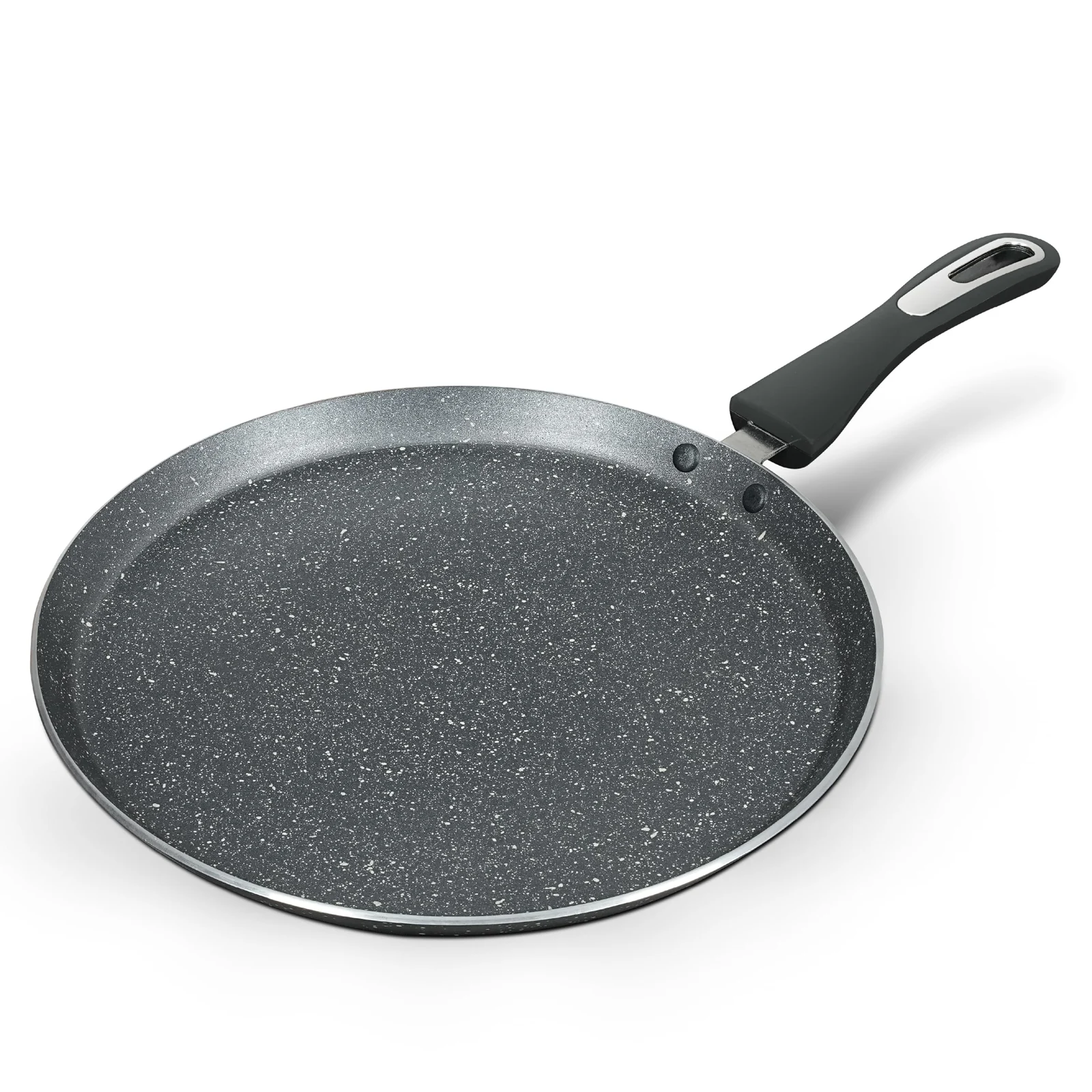 Impex MIGO Non Stick Granite Tawa Pan 28 cm | Induction & Gas Compatible | Aluminium Cookware | Chrome Plated Handle | 1 Year Warranty