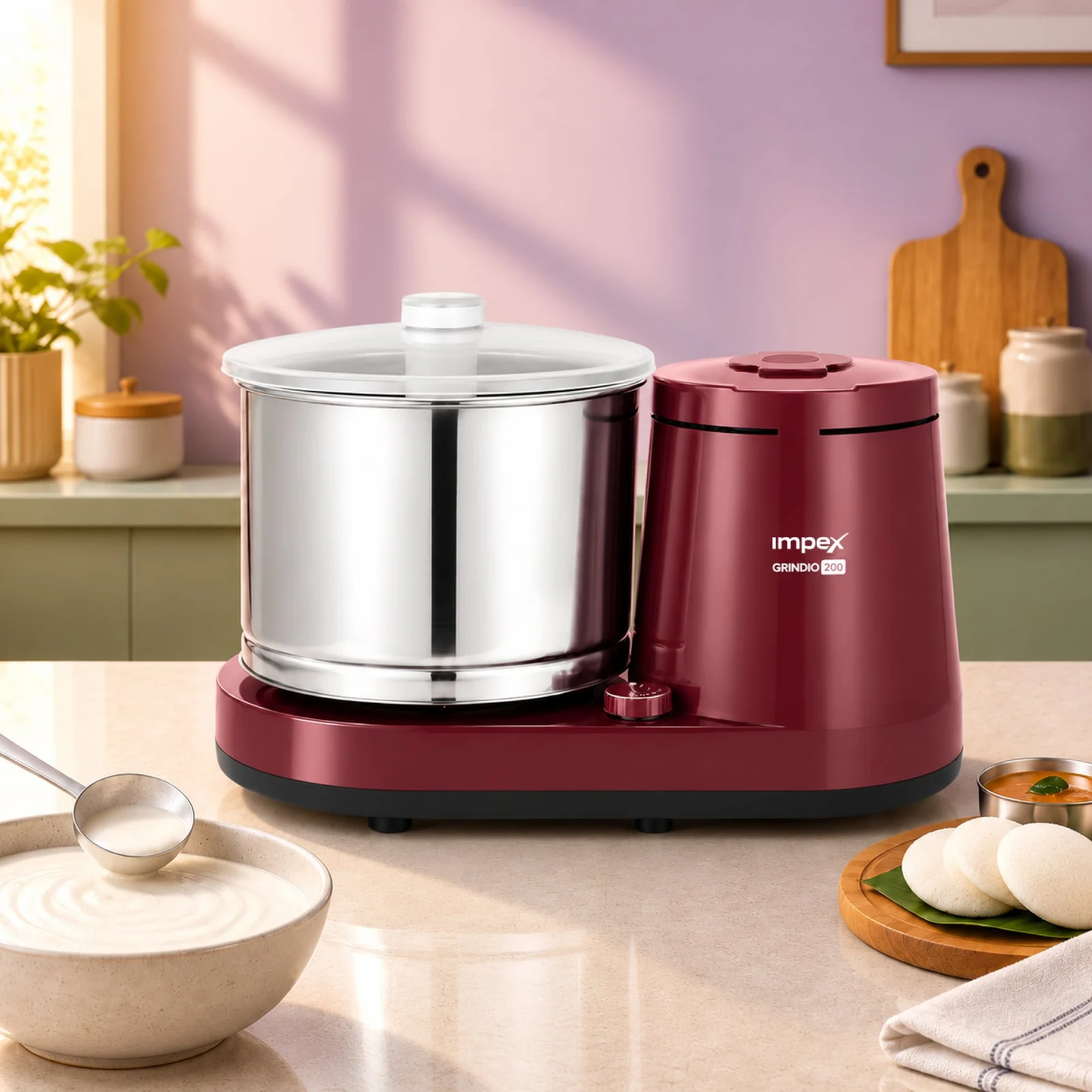Impex GRINDIO 200 Table Top Wet Grinder | 2 Litre | 150W Motor | 5 Year Motor Warranty