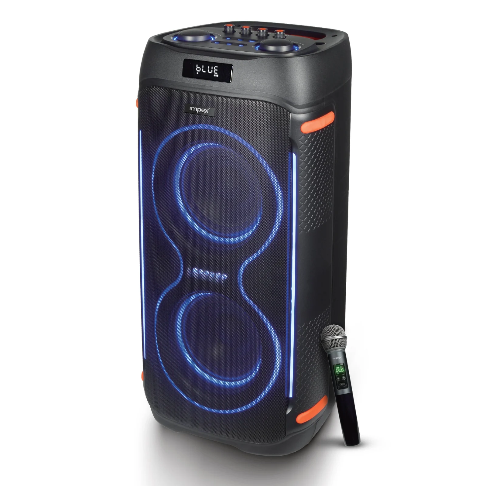 Impex ST 80AN PLUS Party Speaker | 120W | Dual 6.5" Speakers | Dual Rechargeable Wireless Karaoke Mics | TWS | RGB LED Lights | Guitar Input