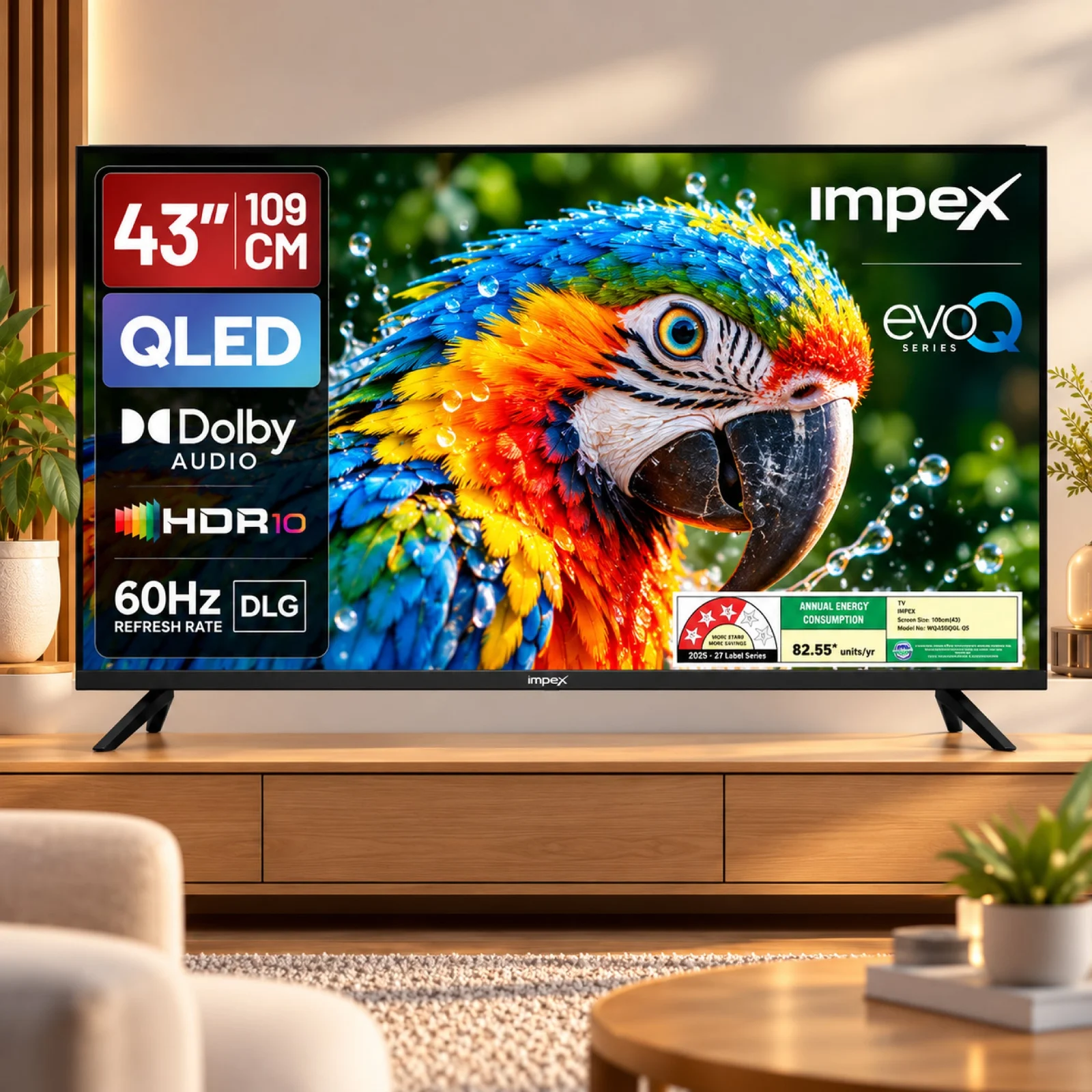 Impex QLED TV (evoQ 43S3QLF3) 43" Full HD QLED GOOGLE TV | 4 YEAR WARRANTY | VOICE REMOTE | DOLBY AUDIO