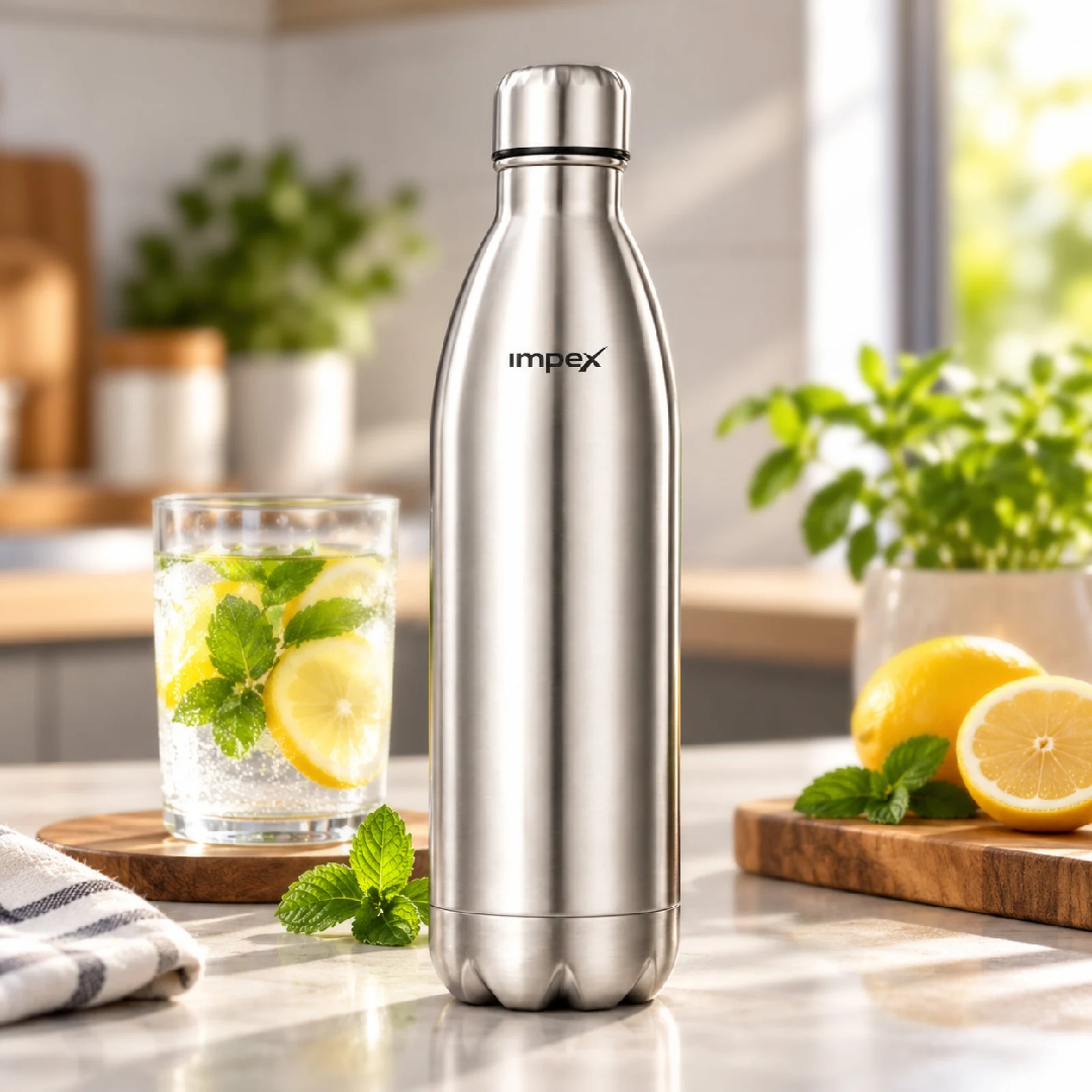 Impex Aqua Flask 750 Vacuum Insulated Stainless Steel Flask | 750ml | Hot & Cold | Double Wall | Slim Neck